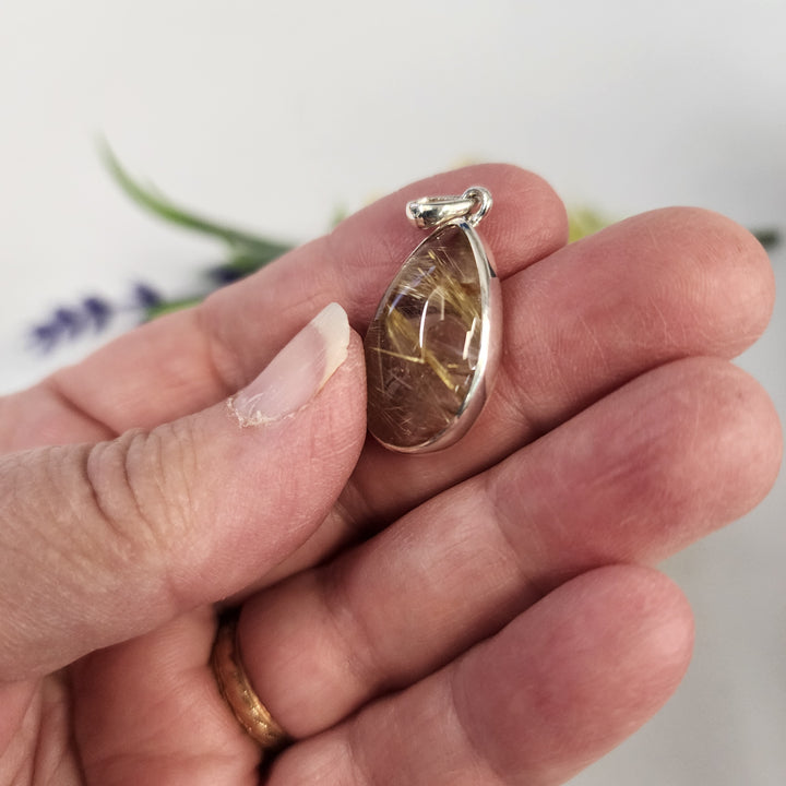 Rutilated Quartz Pendant  -JDS26116