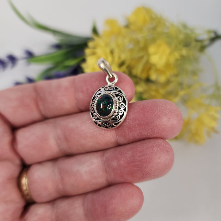 Black Opal Pendant  -JDS26109