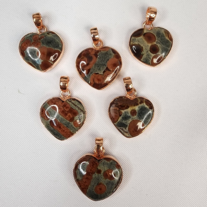 Poppy Jasper Heart Pendant-MJ170
