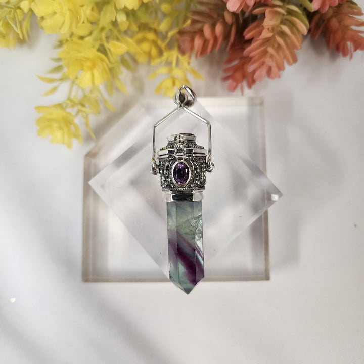 Fluorite & Amethyst-Pendant JC26033