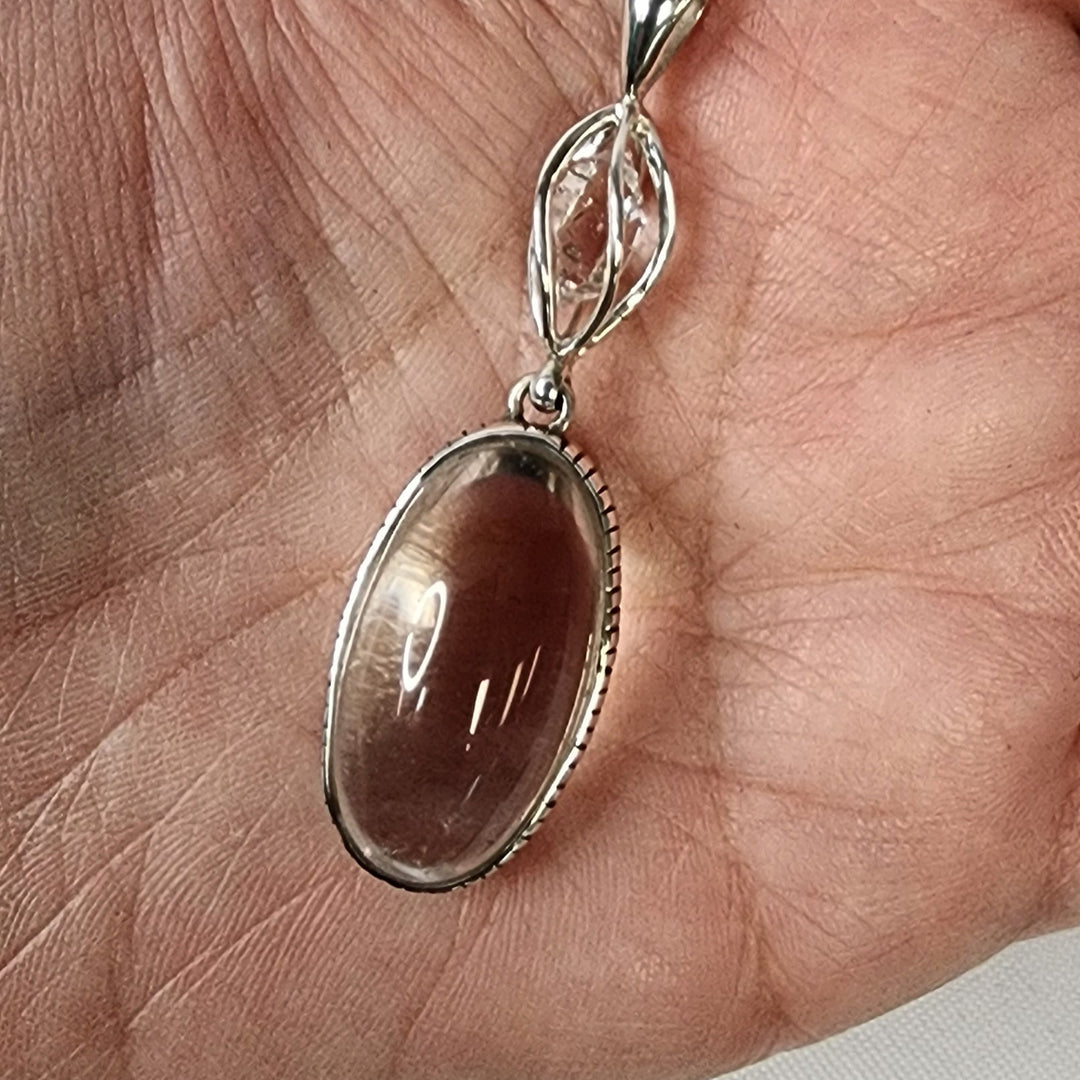 Lemurian-Herkimer Pendant-MJ143