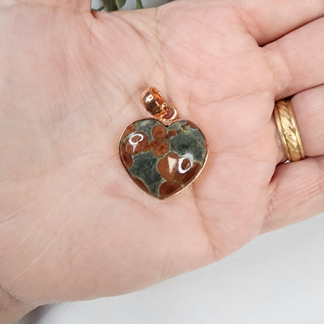 Poppy Jasper Heart Pendant-MJ170