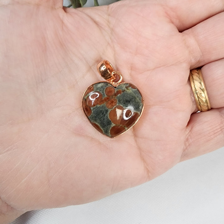 Poppy Jasper Heart Pendant-MJ170