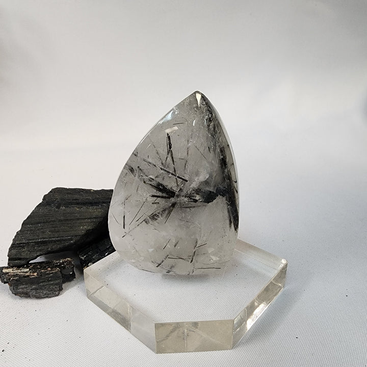Black Tourmaline in  Smoky Quartz-CR26041