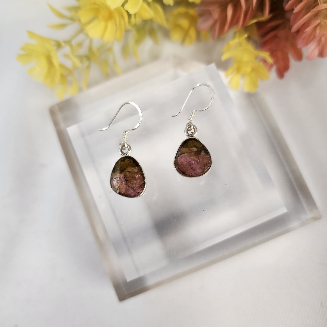 Watermelon Tourmaline Earrings  -JDS26171