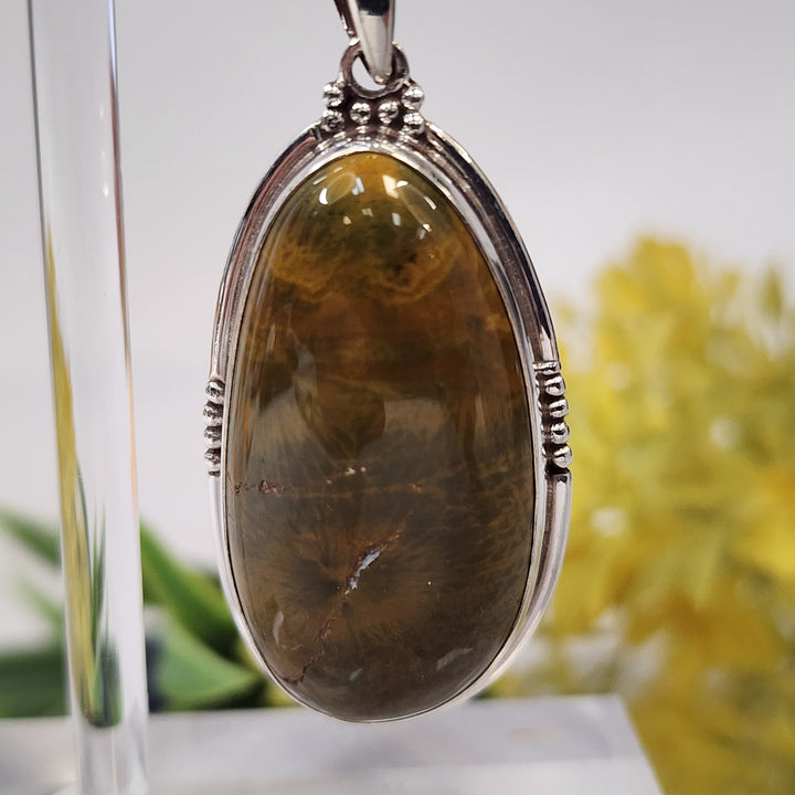 Flower Agate Pendant  -JDS26137