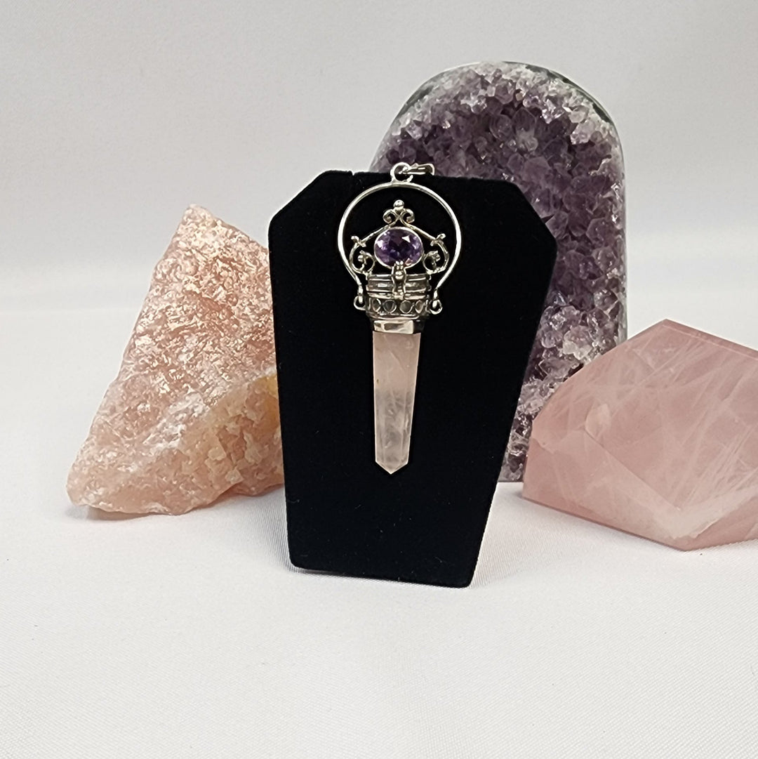 Rose Quartz "Poison" Pendant SS-JCP153