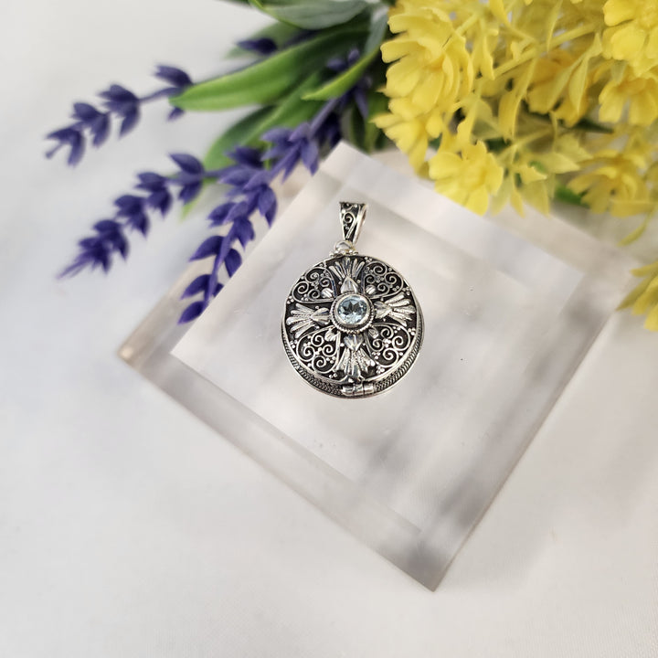 Blue Topaz Locket  -JDS26143