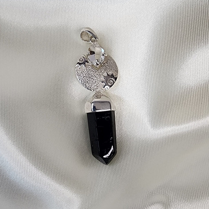 Herkimer Tourmaline Pendant-MJ146