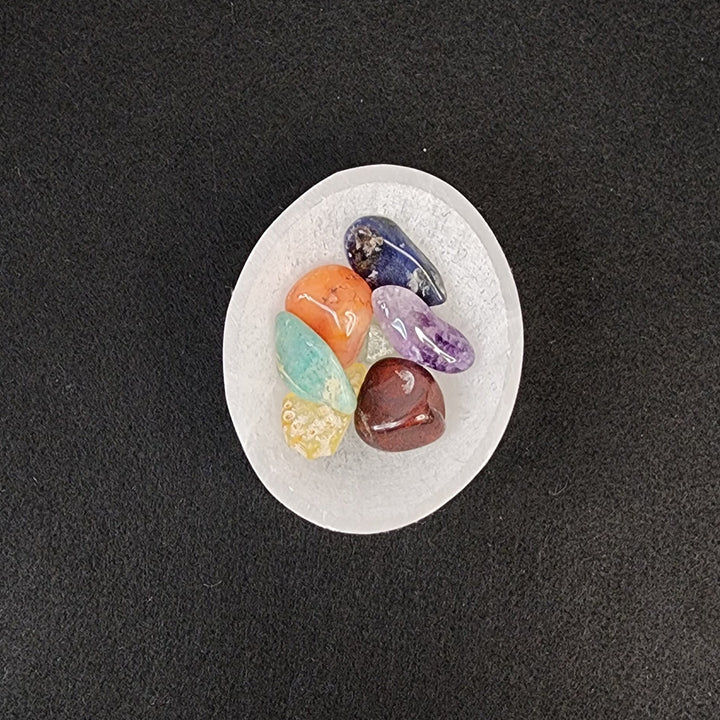 Selenite Bowl w/Tumbles-LT01