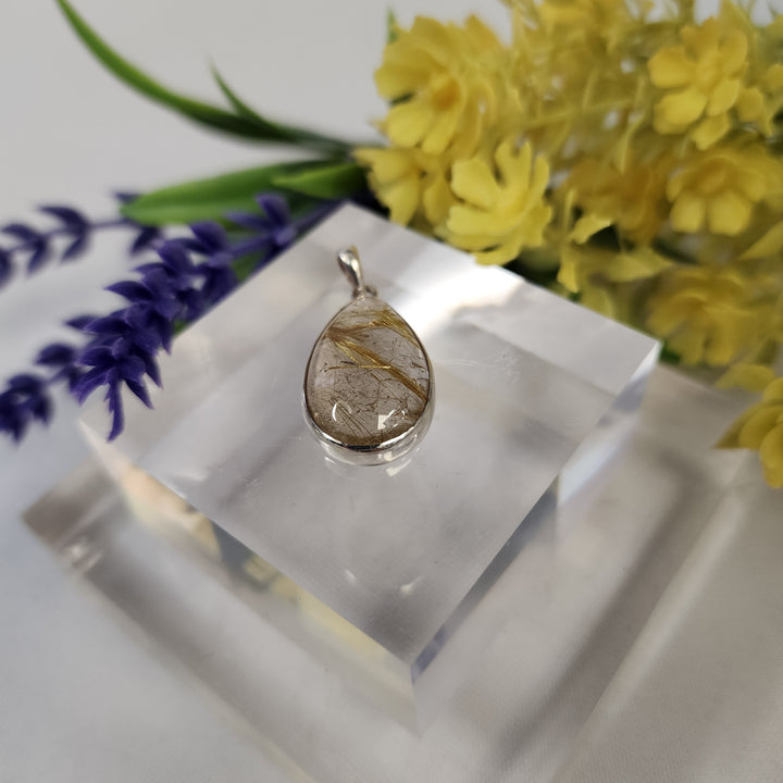 Rutilated Quartz Pendant  -JDS26116