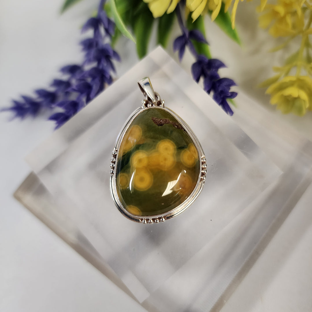 Flower Agate Pendant  -JDS26138