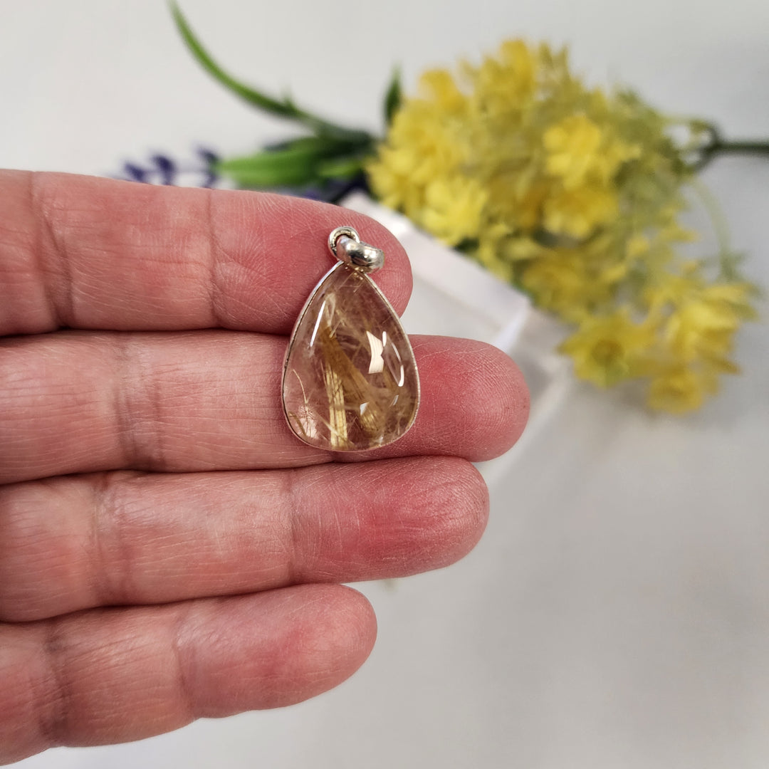 Rutilated Quartz Pendant  -JDS26117