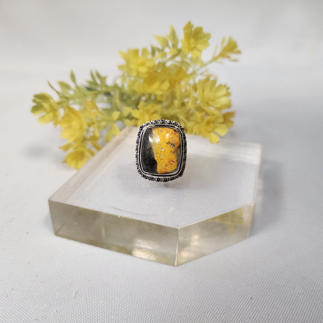 Bumble Bee Jasper Ring 10.75 -JDS26386