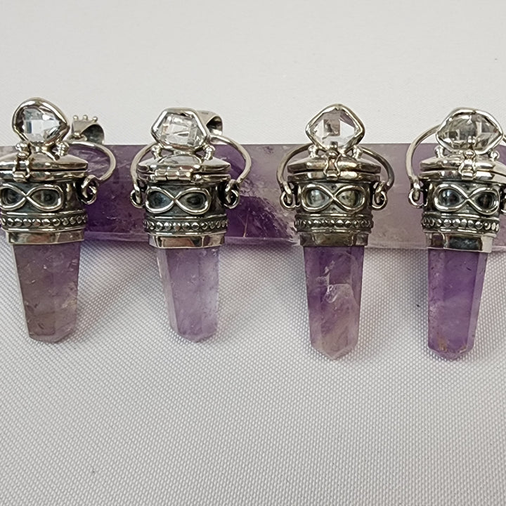 Amethyst & Herkimer "Poison" Pendant MJ139