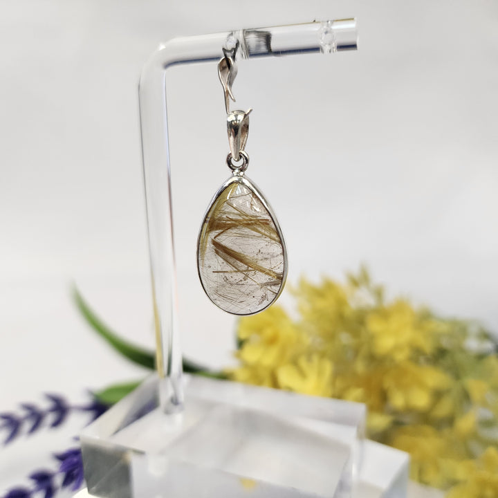 Rutilated Quartz Pendant  -JDS26116
