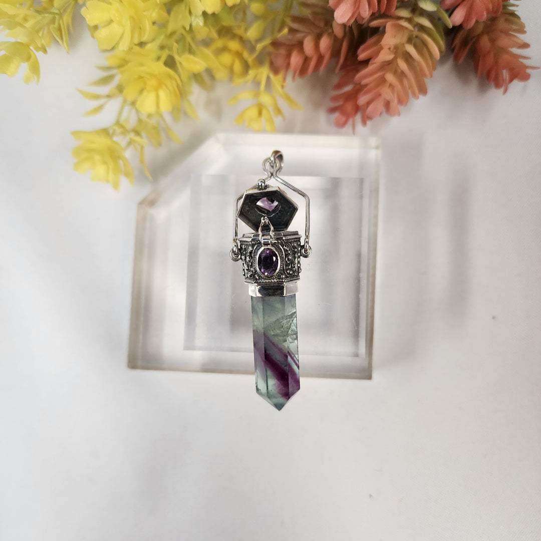 Fluorite & Amethyst-Pendant JC26033