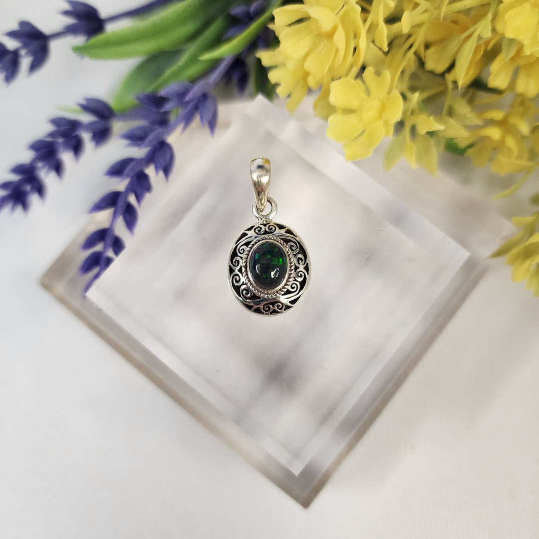 Black Opal Pendant  -JDS26109