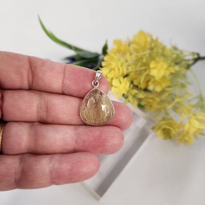Rutilated Quartz Pendant  -JDS26113