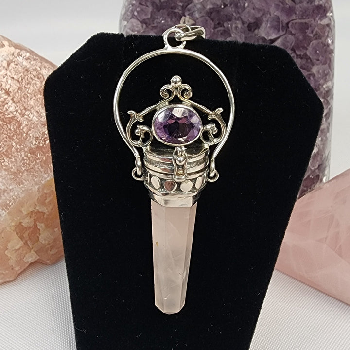 Rose Quartz "Poison" Pendant SS-JCP153