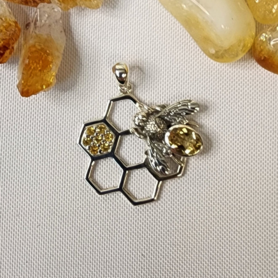 Honeycomb Bee Pendant-MJ149
