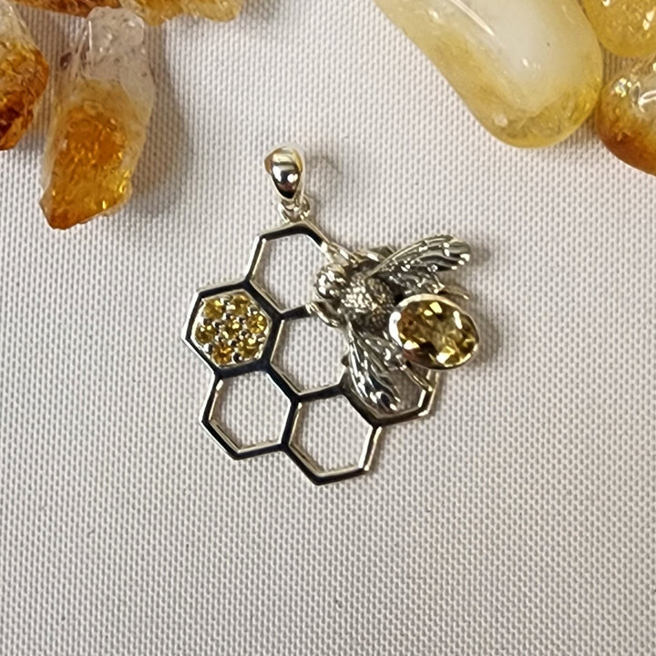 Honeycomb Bee Pendant-MJ149