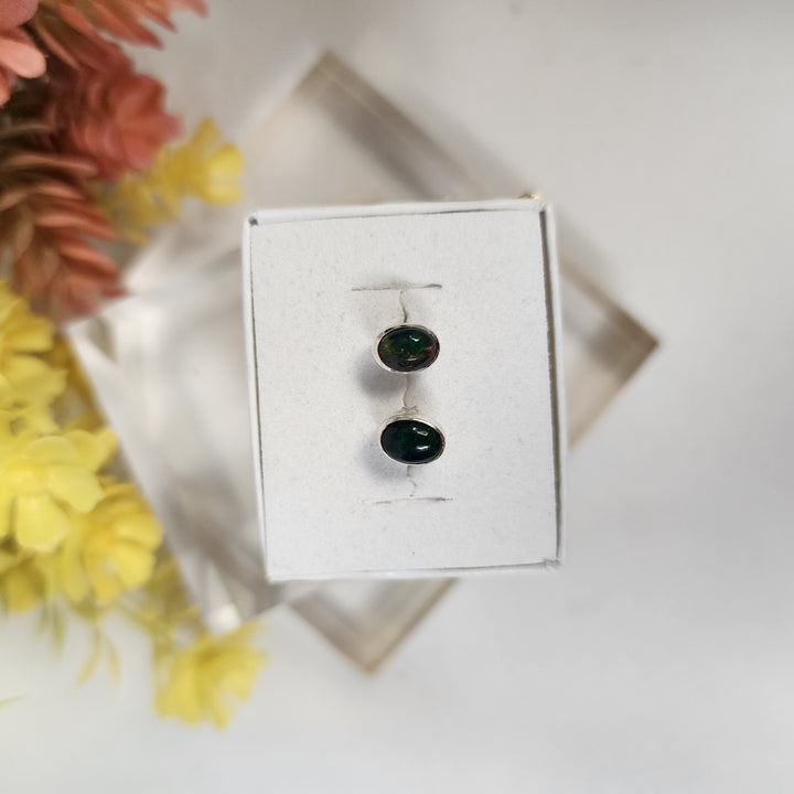 Black Opal Earrings  -JDS26160