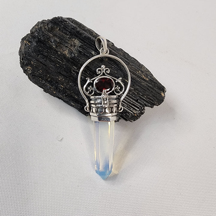 Opalite & Garnet Ornate Pendant JC25014