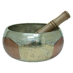 Gold & Silver Tibetan Singing Bowl 4" with striker