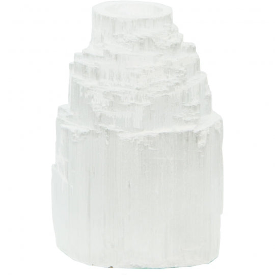 Selenite Mini Chime Candle Holder