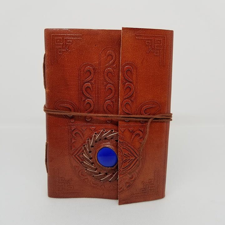 Evil Eye Embossed Leather Journal with Cord