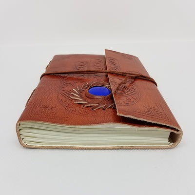 Evil Eye Embossed Leather Journal with Cord