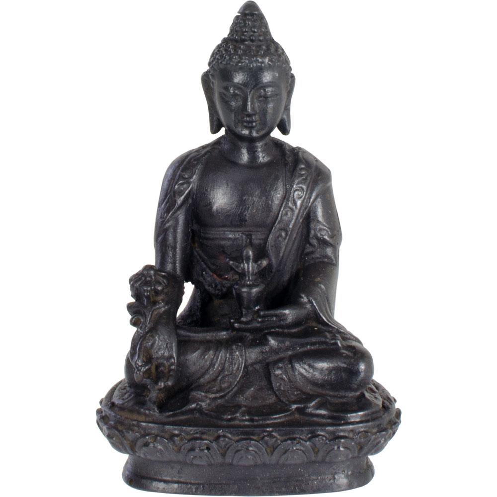 Buddha-Black Resin-4"