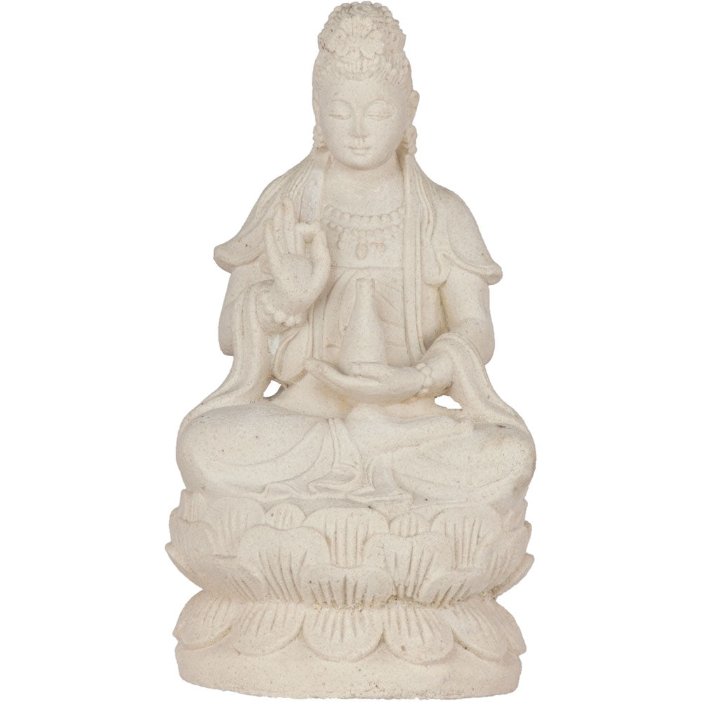 Kwan Yin Sitting Volcanic Stone