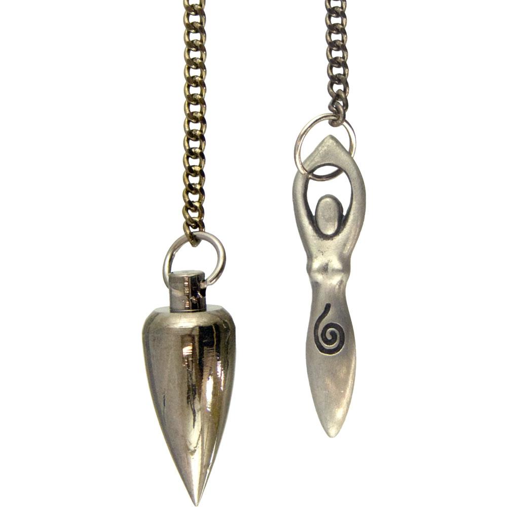 Metal Pendulum - with Goddess Cone Nickel Plated P53