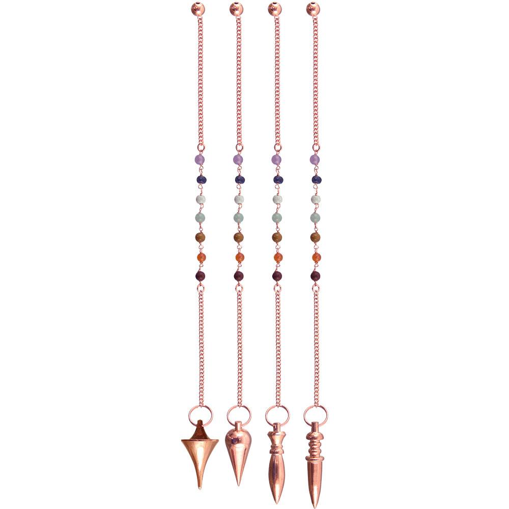 Metal Pendulum - Chakra Chain Assorted Shapes Copper P48
