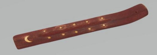 Brass Inlay Wood Incense Holder - Assorted