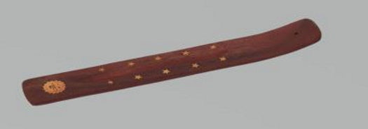 Brass Inlay Wood Incense Holder - Assorted