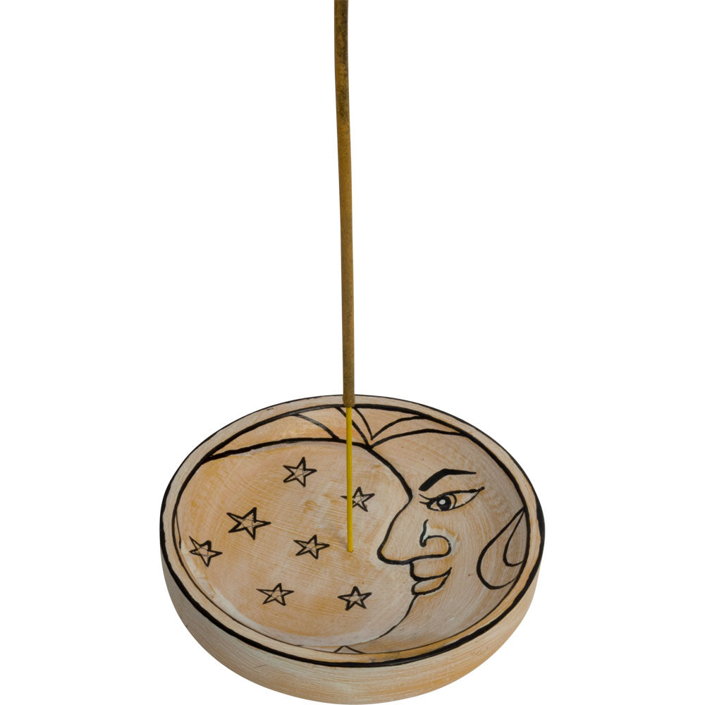 Celestial Moon Wood Incense Holder