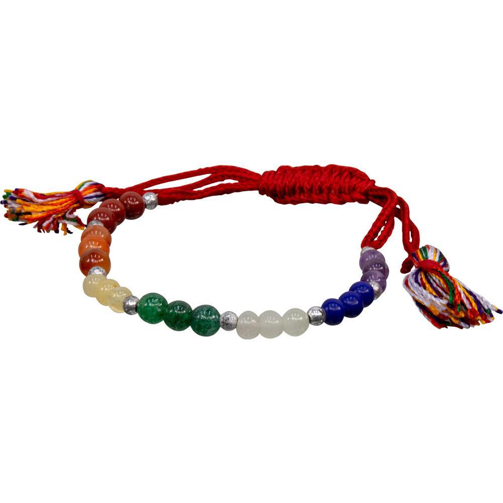 Chakra Stones with Adjustable Red Cord Bracelet