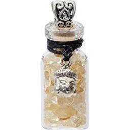 Citrine Gemstone Chip Bottle Necklace