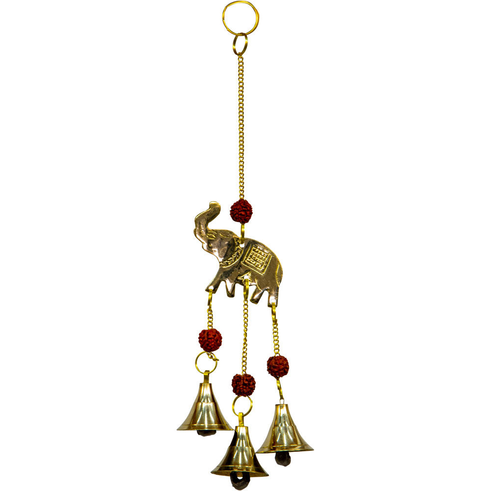Brass Bell Chime - Elephant with Rudraska