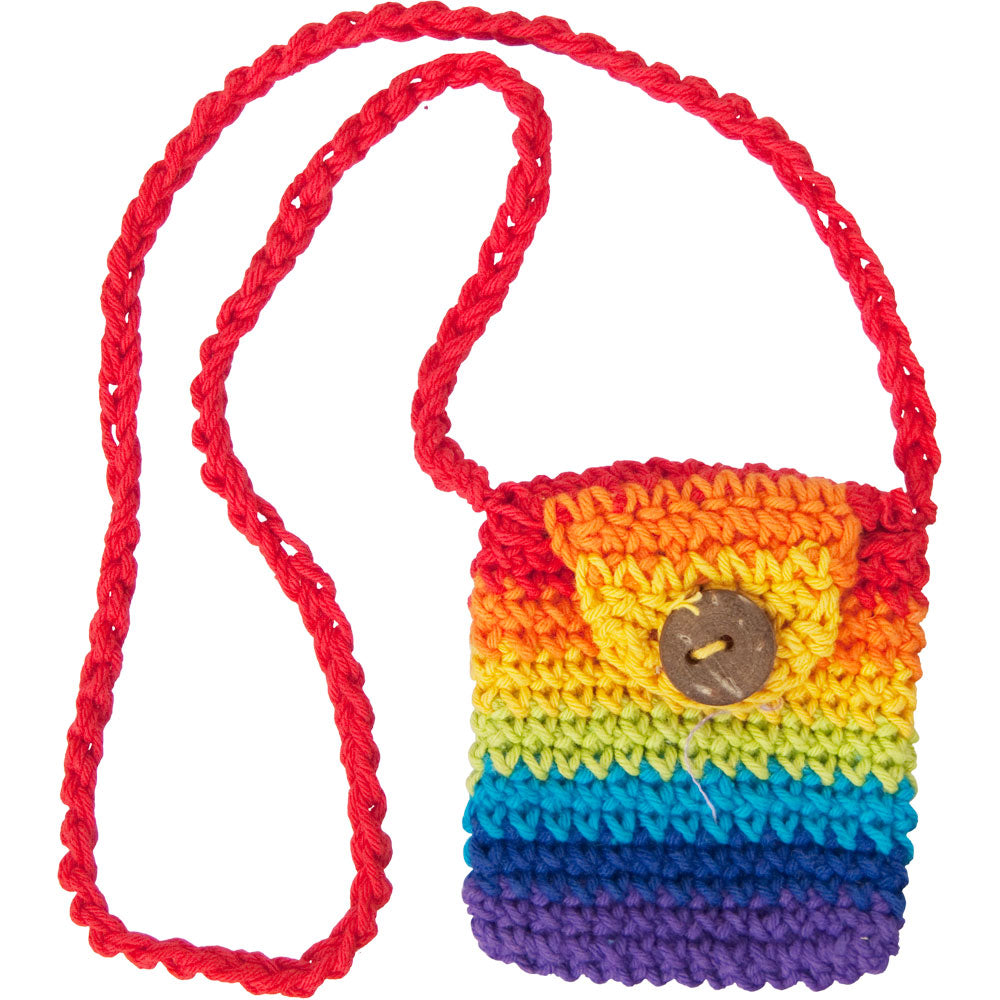 Crocheted Rainbow Pouch (Cotton)