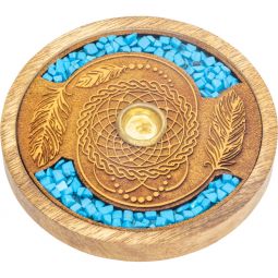 Etched Incense Burner -  Turquoise