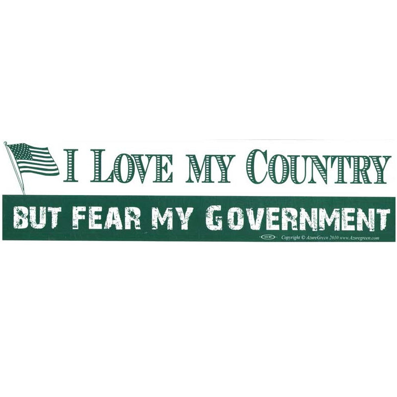 (CLEARANCE) Love Country Fear Govt. Bumper Sticker
