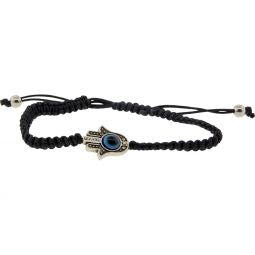 Evil Eye Bracelet-Fatima Hand-Adj-Black
