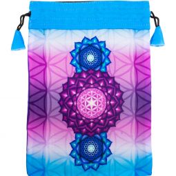 French Crepe Bag- Flower of Life 6"x8"