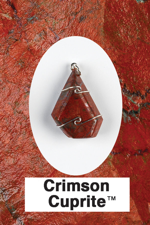 Cuprite- Crimson Wrapped Pendant