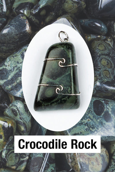 Crocodile Rock Wrapped Pendant