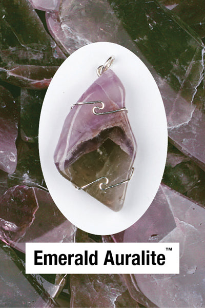 Emerald Auralite Wrapped Pendant